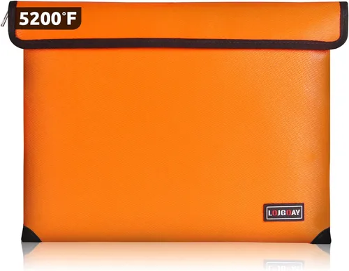 Miniatura 5 de Bolsa de documentos ignífuga, con aislamiento térmico de 5200 °F, bolsa impermeable ignífuga con cremallera, 8 capas de materiales funcionales