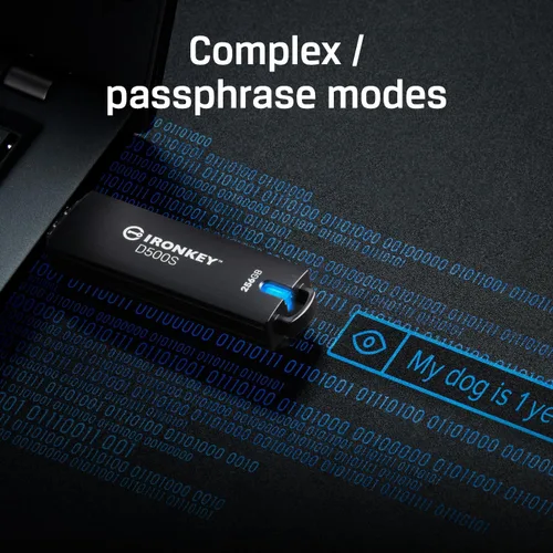 Miniatura 3 de Kingston Ironkey D500S - Unidad flash cifrada de 16 GB, partición oculta dual, FIPS 140-3, nivel 3, XTS-AES de 256 bits, protección BadUSB y fuerza