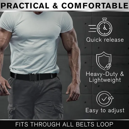 Miniatura 5 de TECEUM Tactical Belt – Heavy-Duty & Quick Release – Military, Work, Rigger, Duty & Utility Belt for Men