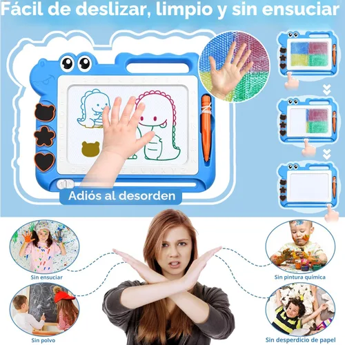 Miniatura 5 de AiTuiTui Tablero magnético de dibujo para niños pequeños, regalo para niñas y niños, escritura de bocetos a color, garabatos, bloc de viaje