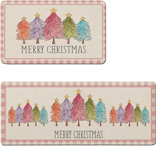 Miniatura 7 de Tapete de baño de Navidad a cuadros para bañera, antideslizante, de secado rápido y absorbente, tierra de diatomeas, fregadero, dormitorio, cocina