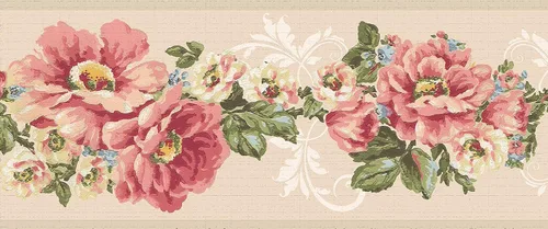 Miniatura 5 de Dundee Deco Papel tapiz para despegar y pegar DDAZBD9341 Damasco rosa verde flores de pared diseño retro, 15 pies x 7 pulgadas (15.0 ft x 7.0 in)
