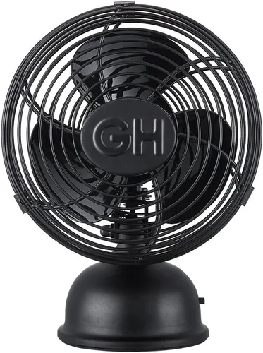 Miniatura 9 de Good Housekeeping 92521 Ventilador personal retro de 5" de metal completo con oscilación alimentado por USB, color rojo carmesí