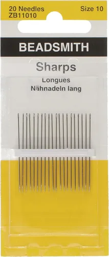 Miniatura 2 de The Beadsmith Agujas de cuentas Sharps - Tamaño 10, cortas para áreas más pequeñas, 20 agujas por tarjeta, calidad europea, aguja de coser