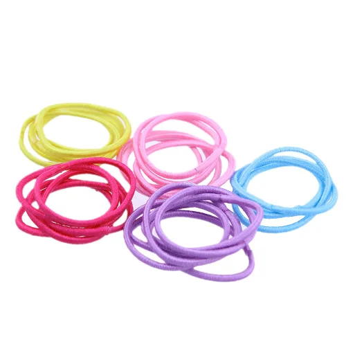 Miniatura 2 de Coobbar 100 piezas de lazos elásticos para el cabello para mujer, cuerdas para coleta de caballo (rojo)
