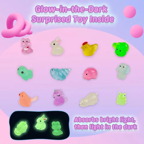 Miniatura 2 de Bombas de baño para niños, 12 piezas de bombas de baño con sorpresa de animales que brillan en la oscuridad, juego de bolas de baño de burbujas