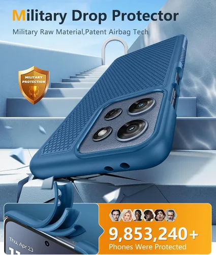 Miniatura 1079 de FNTCASE Funda para iPhone 17 Pro: Fundas delgadas translúcidas de color azul claro compatibles con MagSafe, protección completa de la cámara