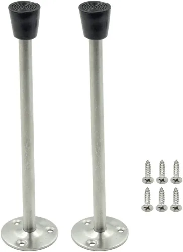 Miniatura 5 de Tope de puerta de acero inoxidable con punta de goma de 6.299 in de longitud total - Paquete de 2