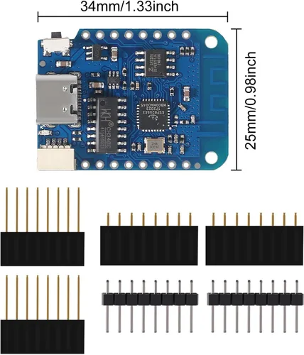 Miniatura 3 de 5pcs WeMos D1 Mini V4.0.0 Tipo-C USB WiFi Internet de las Cosas Basado en la Junta ESP8266 4MB Compatible con Arduino MicroPython Nodemcu