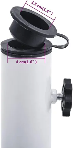 Miniatura 8 de Base redonda para sombrilla de patio, soporte resistente para sombrilla para exteriores, patio, piscina, al aire libre, blanco, 26.5 libras, hierro