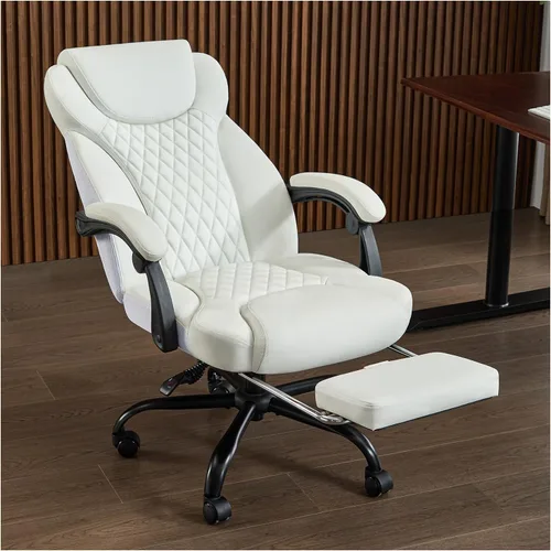 amseatec Silla de oficina, silla de oficina grande y alta con reposapiés, silla ergonómica, sillas de escritorio de oficina en casa, silla