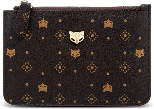 Miniatura 2 de FOXLOVER Cartera pequeña de cuero de PVC para mujer, con bloqueo RFID, bolsillo compacto con cremallera, cartera delgada con ventana