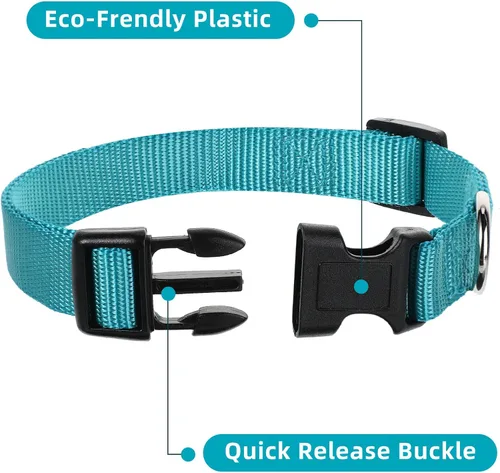 Miniatura 3 de 9 piezas de collar ajustable para perro, collar de nailon suave para mascotas con hebilla de liberación rápida a granel para perros, caminar