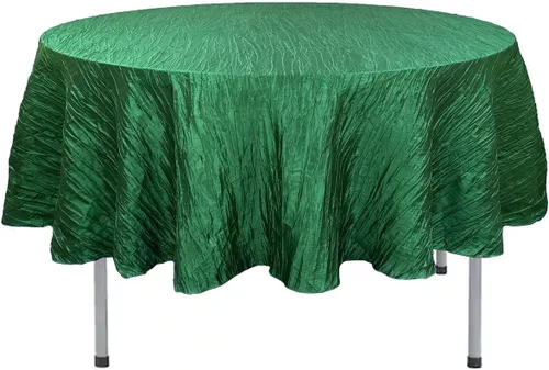 Miniatura 52 de Your Chair Covers - Mantel redondo de tafetán arrugado de 132 pulgadas - Mantel de comedor color champán, brillante aplastado para bodas, fiestas