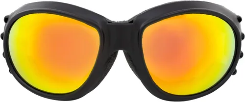 Miniatura 4 de Birdz 2 pares de gafas de equitación deportivas Eagle negro mate acolchadas con lente reflectante azul/naranja ReflecTech