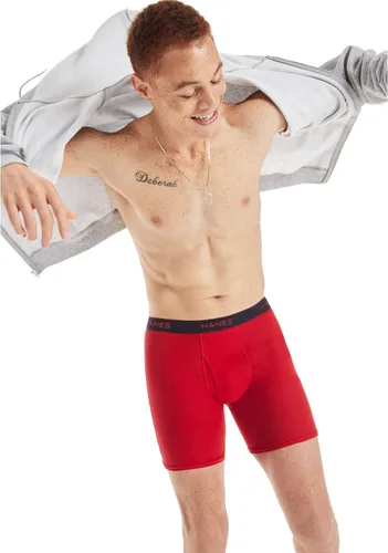 Miniatura 4 de Hanes Calzoncillos tipo bóxer para hombre, ropa interior de algodón suave y transpirable con cintura ComfortFlex, paquete múltiple