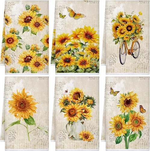 Miniatura 31 de Bencailor Juego de 6 Paños de Cocina de Plátanos Negros y Blancos Decorativos Toallas de Mano para Platos Absorbentes de Secado Rápido Toallas de Té
