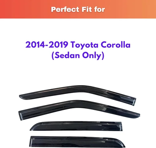 Miniatura 474 de KPY Visor de ventana compatible con Kia Soul 2009-2013, Protector contra lluvia de 4 unidades, deflectores de ventilación de ventana lateral