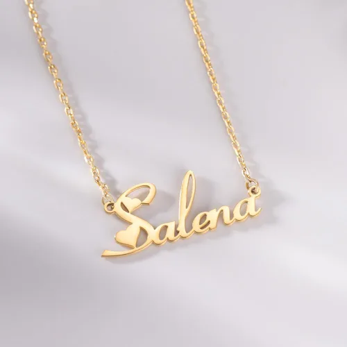 Miniatura 3 de TinyName - Collar con nombre, personalizable, chapado en oro de 18 quilates, para mujer