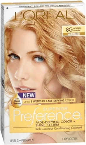 Miniatura 40 de L'Oreal Paris Superior Preference Fade-Defying + Shine - Tinte permanente para el cabello, rubio rosado medio 8RB, paquete de 1, tinte para el 8RB