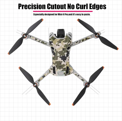 Miniatura 3 de Mavic Mini4 Pro Skin Wrap para DJI Mini 4 Pro Cámara Drone Cuerpo Brazos RC2 Control Remoto Conjunto completo Adhesivo Adhesivo a prueba de arañazos