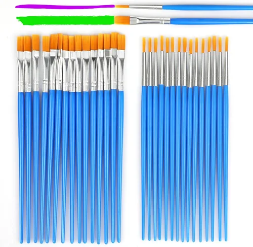 Miniatura 14 de Halobios Pinceles de pintura pequeños para manualidades, juego de pinceles de pintura para pintura acrílica, 30 piezas a granel, mini pinceles
