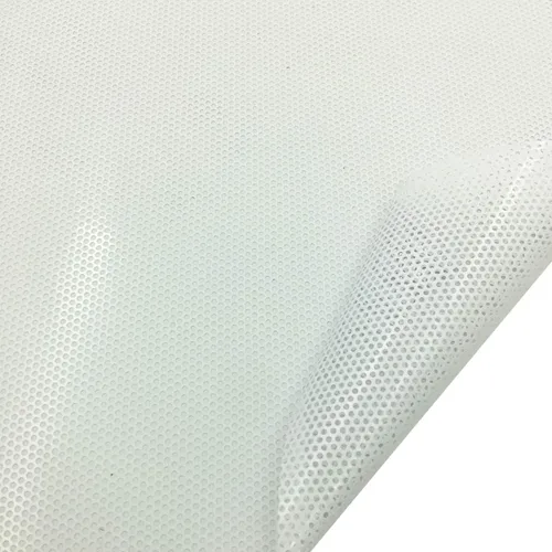 Rollo de película de vinilo perforado para ventana, color blanco, unidireccional, para privacidad, autoadhesivo, para faros delanteros, 11.8 x 42.1