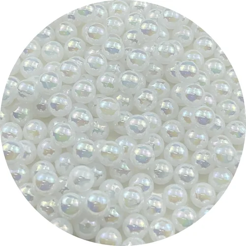Miniatura 69 de 2000 cuentas redondas acrílicas de 0.157 pulgadas (0.157 in), cuentas espaciadoras de colores AB con agujero para bricolaje, pulseras, collares