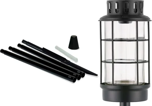 Miniatura 5 de TIKI Linterna de cristal para exteriores – Antorcha decorativa resistente a la intemperie para patio, jardín y patio trasero con poste de altura
