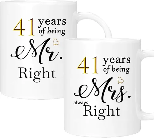 Miniatura 30 de Juego de 2 Tazas de Café del 11º Aniversario, Regalos de Boda del 11º Año Decoraciones de Aniversario para Parejas Padres Hombres Mujeres Marido