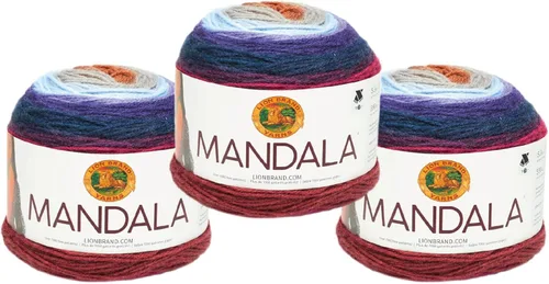 Miniatura 17 de Lion Brand Yarn Mandala - Hilo multicolor para ganchillo,tejido y manualidades, color Liger, 1770 pies, paquete de 1 unidad