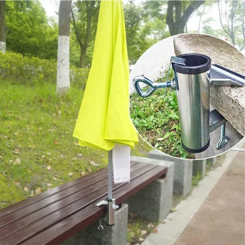 Miniatura 5 de Soporte de abrazadera para paraguas de alta resistencia, clip para silla de patio, 2 piezas