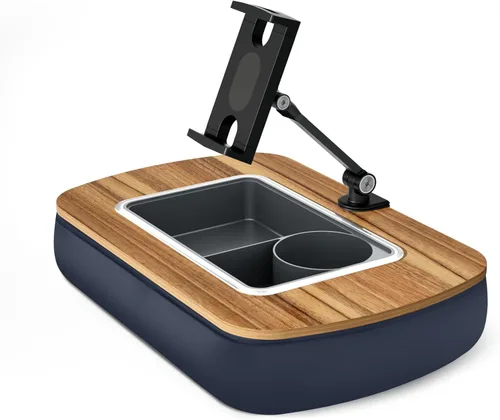Miniatura 9 de ERGONOV Almohada de frijoles para tableta portátil, soporte ajustable para iPad con cuenco para snacks, clip giratorio de 360° para Kindle, teléfono