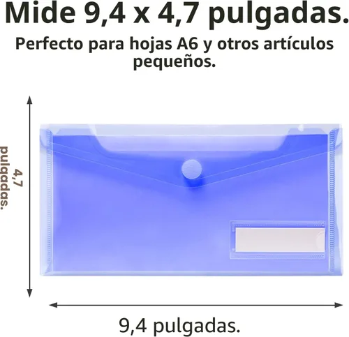 Miniatura 6 de Sooez Sobres de plástico pequeños, paquete de 12 bolsas de plástico con bolsillo para etiquetas, bolsa de sobres de archivo, sobres de dinero