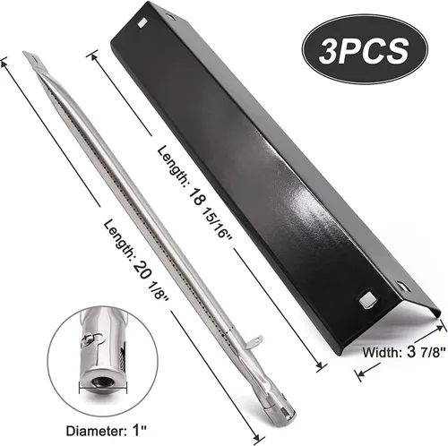Miniatura 3 de Criditpid Piezas de parrilla para modelos Chargriller 5050, 5650, 3001, 3030, 5072, 3008, 4000, 5252, 5050, placa de calor de acero de porcelana