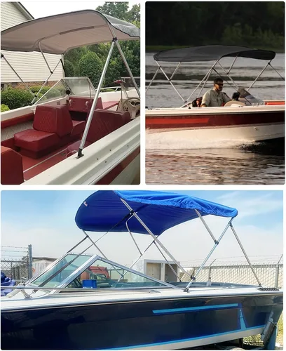 Miniatura 7 de KEMIMOTO Bimini Top para barco, Cubiertas Bimini Tops de Lona de Grado Marino 600D Toldo para Barco con 6 pies de Longitud 54 pulgadas - 96 pulgadas