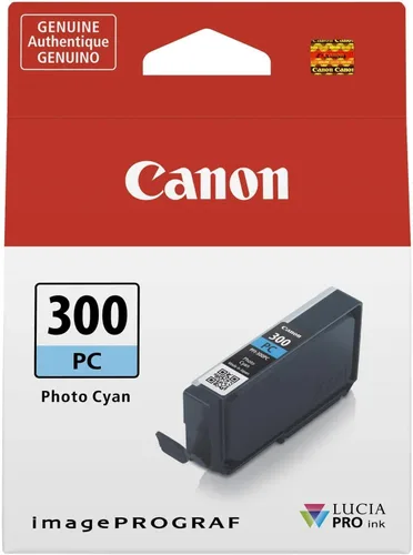 Miniatura 2 de Canon Tinta PFI-300 Lucia PRO, color cian foto, compatible con impresora imagePROGRAF PRO-300, estándar (4197C002) (paquete de 2)