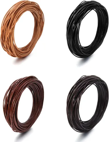 Miniatura 9 de Cordones de cuero redondos genuinos Beadnova de 0.05 a 0.19 in para el collar de la pulsera que rebordea la fabricación de la joyería, PS-0031-2018