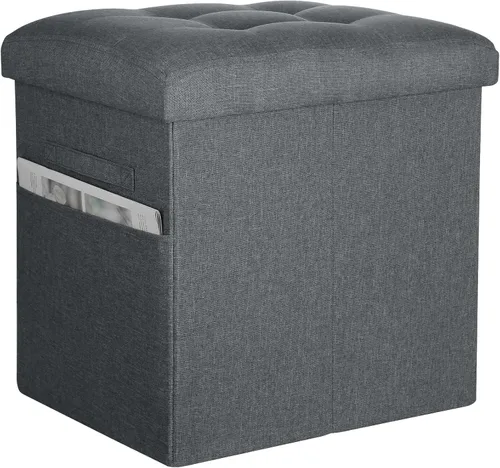 Miniatura 11 de BelugaHelper Otomana con almacenamiento, reposapiés otomano de almacenamiento pequeño con asiento acolchado de espuma más gruesa. Taburete plegable