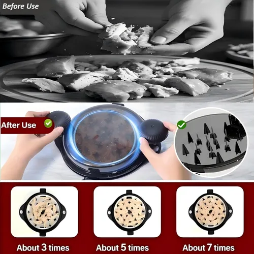 Miniatura 5 de Herramienta de trituración de pollo Twist Pro - Trituradora grande de carne para pechuga de pollo, cerdo desmenuzado, ternera con espigas mejoradas