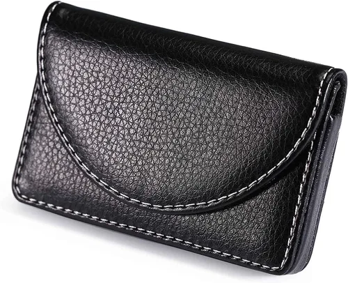 Miniatura 2 de Funda de piel para tarjetas con cierre magnético, Piel Negro