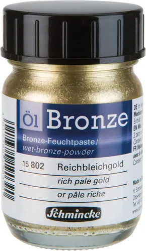 Miniatura 9 de Schmincke - Aqua-Bronze, oro pálido rico, 20 ml, 15 812 032, efectos metálicos brillantes en pinturas gouache y acuarela, papel, cartón, tabla