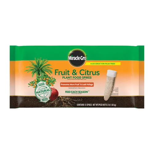 Barras fertilizantes 100396 de Miracle-Gro para árboles frutales y cítricos, paquete de 12, 12