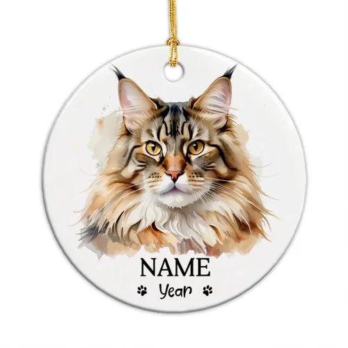 Miniatura 17 de Adornos de Navidad abisinios 2026, adorno de cerámica con nombre personalizado de gato, regalo de gato abisinio para hombres y mujeres, amantes
