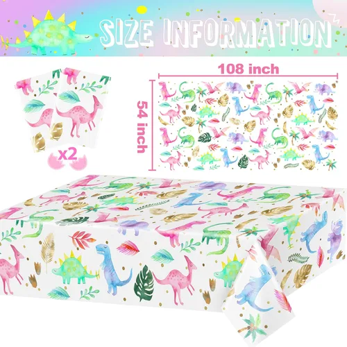 Miniatura 4 de Suministros de fiesta de dinosaurios de acuarela para niñas – Sirve 20 – Decoración de fiesta de cumpleaños de dinosaurio rosa, platos, servilletas