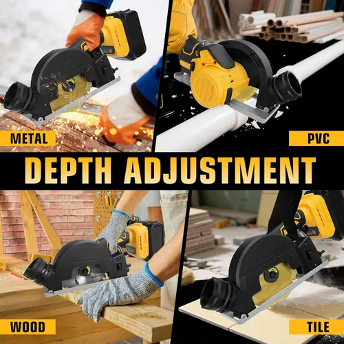 Miniatura 6 de Mini sierra circular para batería Dewalt de 20 V, 12000 rpm, sierra circular pequeña sin escobillas de 4 pulgadas, profundidad de corte de 0.8