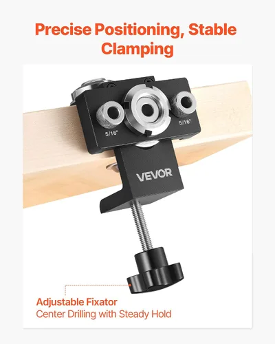 Miniatura 5 de VEVOR Kit de plantilla de taco, plantilla de taco autocentrada para agujeros rectos, herramienta de juntas de carpintería de aleación de aluminio