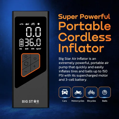 Miniatura 3 de Compresor de aire portátil para inflador de neumáticos, 150 PSI, indicador digital, luz LED de apagado automático para automóvil, SUV, motocicleta