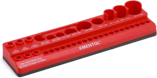 Miniatura 9 de EMENTOL Soporte Magnético para Brocas de 1/4" - Azul, 43 Agujeros, Organizador de Brocas con Imán Fuerte, Organizador de Brocas Magnéticas