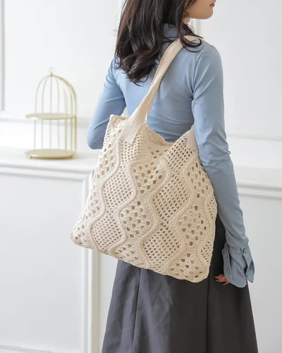 Miniatura 4 de Bolsas de ganchillo para mujer, bolsa de mano de playa de verano, bolsa de hombro de gran capacidad, bolsa de hobo estética, bolsa de punto, bolsa
